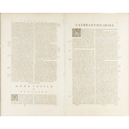 128 - WILLIAM JANSZOON BLAEU (1571-1638) or SUCCESSORS COPPER-PLATE ENGRAVED HAND COLOURED MAP of CARNOVON... 