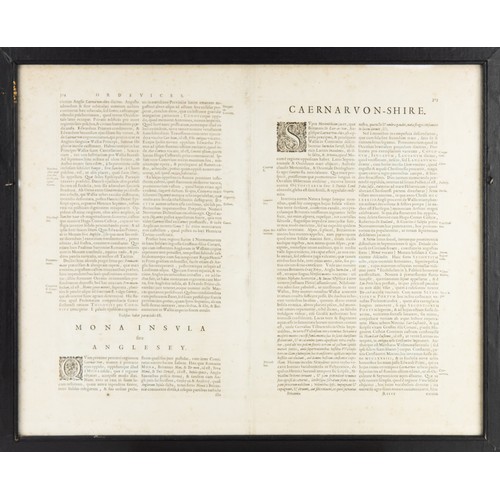 128 - WILLIAM JANSZOON BLAEU (1571-1638) or SUCCESSORS COPPER-PLATE ENGRAVED HAND COLOURED MAP of CARNOVON... 