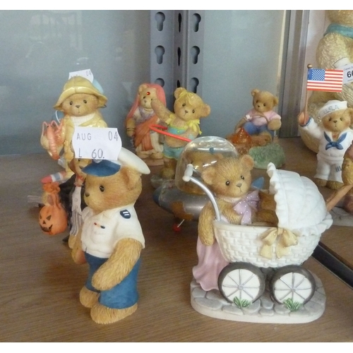 60 - A COLLECTION OF RESIN 'CHERISHED TEDDIES' TO INCLUDE - RONNIE, JESSICA AND JASON, AGNES, THEADORE, S... 