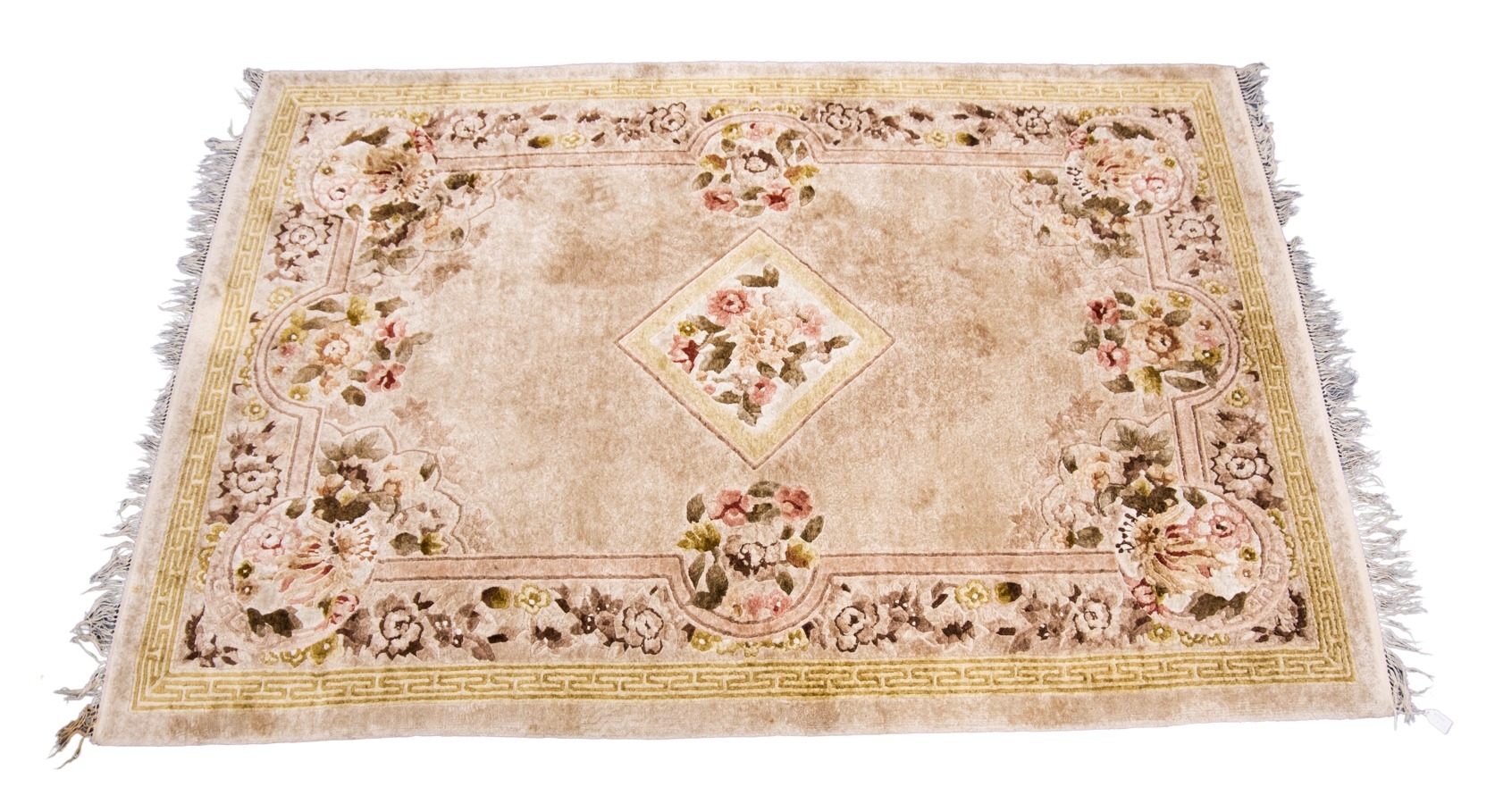 HAND-KNOTTED IMPERIAL JEWEL INDIAN RUG, with small diamond shape centre ...