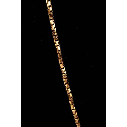37 - 9ct GOLD BOX LINK CHAIN NECKLACE with trigger clasp, 26 ¼” long (66.5cm), 17.2gms...