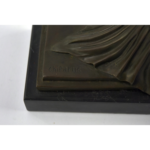 10 - AFTER THE ORIGINAL BY DEMETRE H. CHIPARUS, REPRODUCTION PATINATED BRONZE FEMALE FIGURE, modelled as ... 