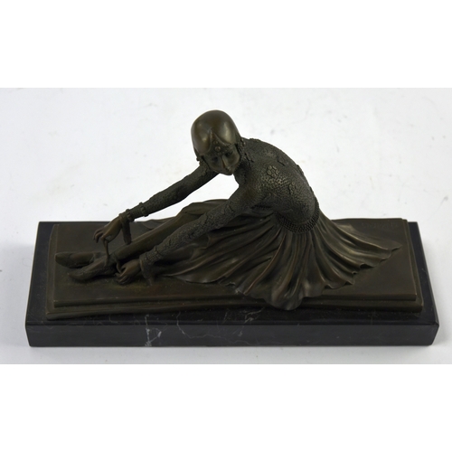 10 - AFTER THE ORIGINAL BY DEMETRE H. CHIPARUS, REPRODUCTION PATINATED BRONZE FEMALE FIGURE, modelled as ... 