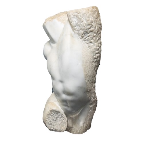 1 - THOMAS PETER OGLE (b. Finland 1938) SCULPTED WHITE MARBLE HEAD AND LIMBLESS MALE TORSO Clearly inspi... 