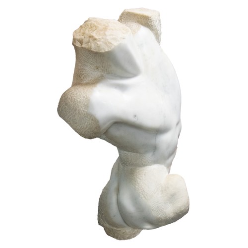1 - THOMAS PETER OGLE (b. Finland 1938) SCULPTED WHITE MARBLE HEAD AND LIMBLESS MALE TORSO Clearly inspi... 