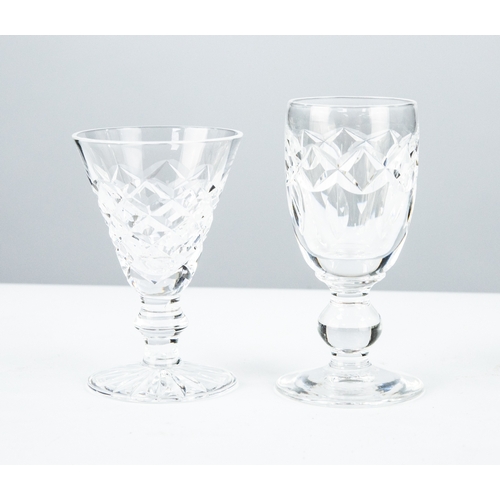 99 - SET OF SIX WATERFORD ADAM PATTERN LIQUEUR GLASSES, with conical bowls, 2 ¾” (7cm) high, together wit... 