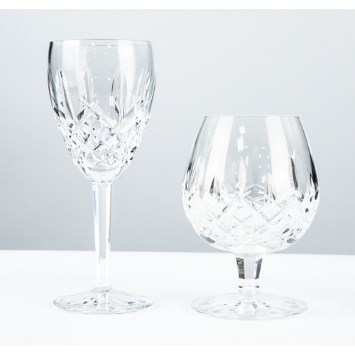 97 - SET OF TWELVE WATERFORD ARAGLIN PATTERN RED WINE GLASSES, 7” (17.8cm) high, together with a SET OF F... 
