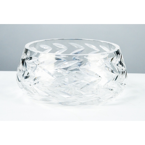 85 - TWO BOXED WATERFORD CUT GLASS SALAD BOWLS, including one in the ZIG ZAG PATTERN, together with ANOTH... 