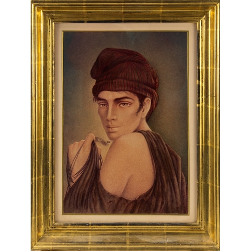 177 - RUDOLFO DE SANCTIS (1936) TWO MIXED MEDIA WORKS ON ARTIST BOARDSemi Abstract female figure above wat... 