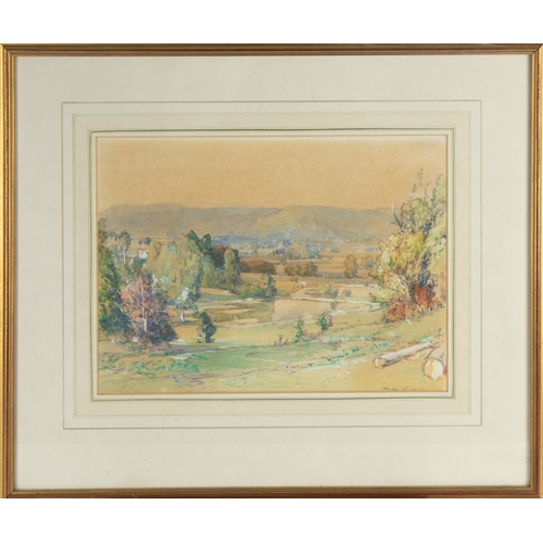 176 - SAMUEL JOHN LAMORNA BIRCH (1869-1955)WATERCOLOUR Extensive landscape Signature, title and date illeg... 