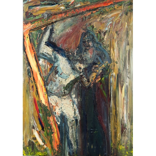 185 - RICHARD FITTON (1990) SUITE OF FOURTEEN IMPASTO OILS ON SOLID OAK AND MANUFACTURED BOARDS 8 ON OAK A... 