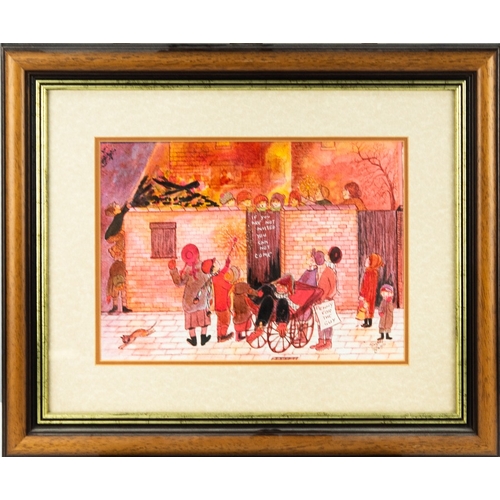 193 - FRANCES LENNON (1912-2015) MIXED MEDIA Penny for the Guy Signed 9 ½” x 13 ½” (24.1cm x 34.3cm)... 