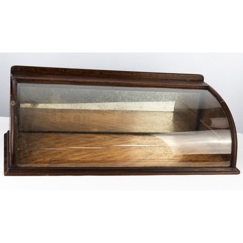 11 - TWO SIMILAR LATE VICTORIAN CHEMIST SHOP DISPLAY CASES, enclosed with rounded front glass lift up top... 