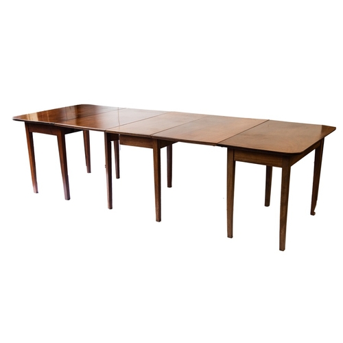 85 - LATE GEORGIAN MAHOGANY EXTENDING DINING TABLE, comprising: PAIR OF TABLE PATTERN END SUPPORTS and a ... 