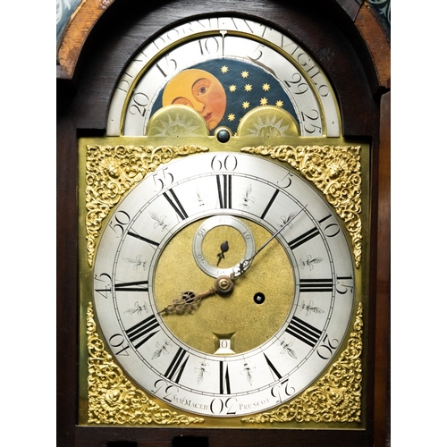 5 - GEORGE III FIGURED MAHOGANY LONGCASE CLOCK WITH ROLLING MOON PHASE, SIGNED SAM(UE)L MACKIE, PRESTON,... 