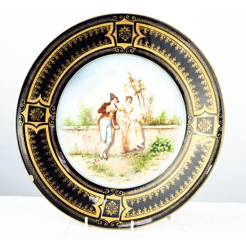 132 - PAIR OF EARLY TWENTIETH CENTURY ‘VIENNA’ PORCELAIN WALL PLAQUES, each of typical form, printed in co... 