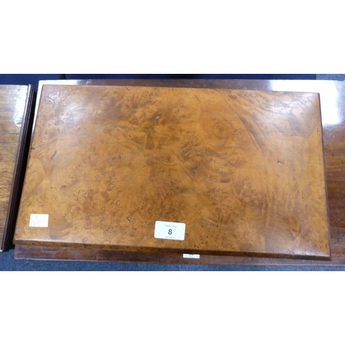 8 - LLOYD, PAYNE & AMIEL, MANCHESTER, GOOD QUALITY VICTORIAN FIGURED WALNUT PORTABLE STATIONERY/ WRI... 