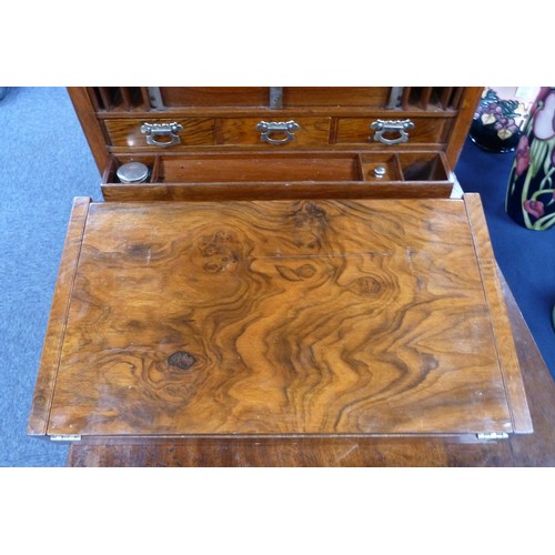 8 - LLOYD, PAYNE & AMIEL, MANCHESTER, GOOD QUALITY VICTORIAN FIGURED WALNUT PORTABLE STATIONERY/ WRI... 