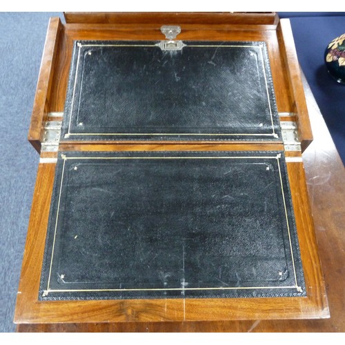 8 - LLOYD, PAYNE & AMIEL, MANCHESTER, GOOD QUALITY VICTORIAN FIGURED WALNUT PORTABLE STATIONERY/ WRI... 