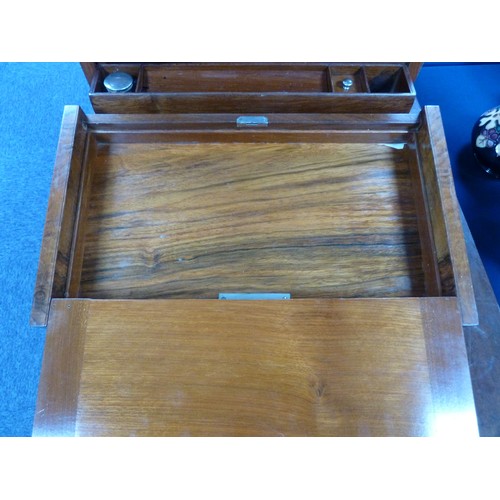 8 - LLOYD, PAYNE & AMIEL, MANCHESTER, GOOD QUALITY VICTORIAN FIGURED WALNUT PORTABLE STATIONERY/ WRI... 