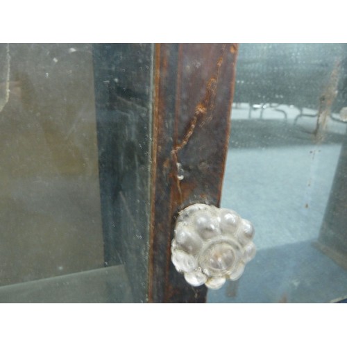 10 - LATE VICTORIAN CHEMIST SHOP DISPLAY CASE, the recessed arched top mirror inset section enamelled and... 