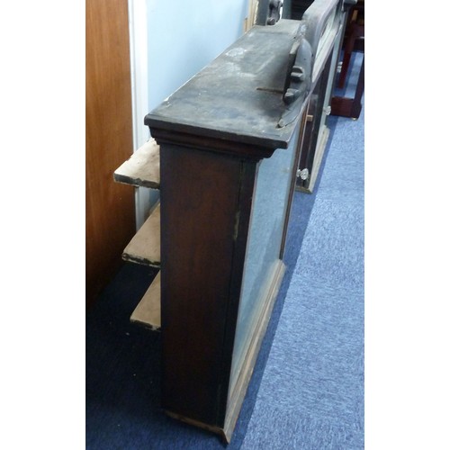 10 - LATE VICTORIAN CHEMIST SHOP DISPLAY CASE, the recessed arched top mirror inset section enamelled and... 