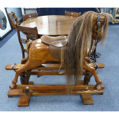 12 - MODERN ROCKING HORSE SUPPLIED BY HERITAGE HORSES, MORTON, DERBYSHIRE 1998, with horse hair mane and ... 