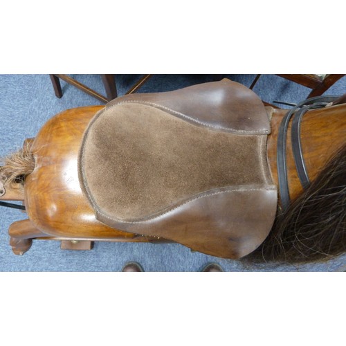 12 - MODERN ROCKING HORSE SUPPLIED BY HERITAGE HORSES, MORTON, DERBYSHIRE 1998, with horse hair mane and ... 