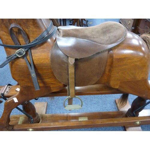 12 - MODERN ROCKING HORSE SUPPLIED BY HERITAGE HORSES, MORTON, DERBYSHIRE 1998, with horse hair mane and ... 
