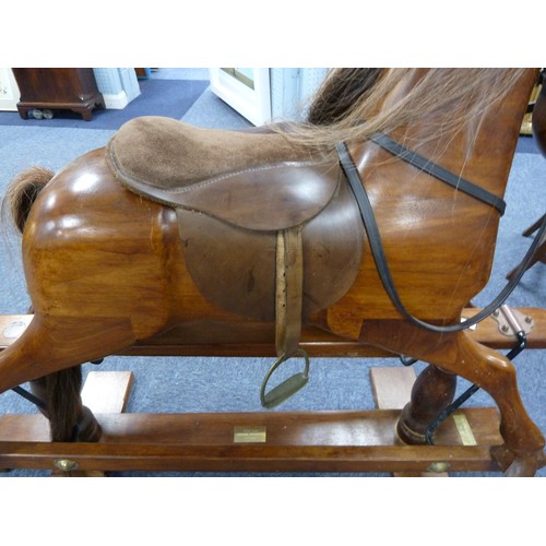 12 - MODERN ROCKING HORSE SUPPLIED BY HERITAGE HORSES, MORTON, DERBYSHIRE 1998, with horse hair mane and ... 