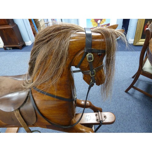 12 - MODERN ROCKING HORSE SUPPLIED BY HERITAGE HORSES, MORTON, DERBYSHIRE 1998, with horse hair mane and ... 