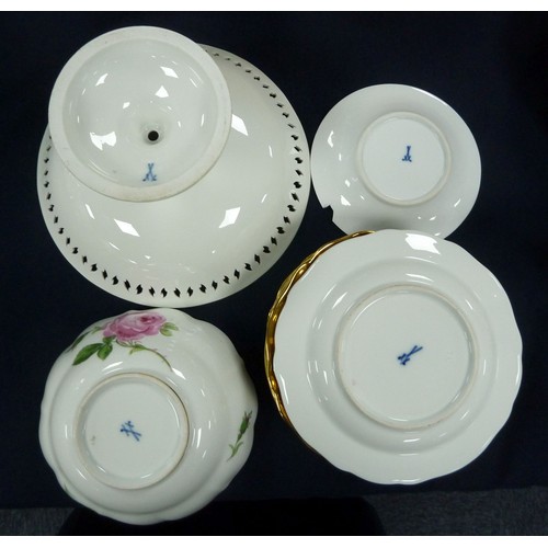 148 - THIRTY FOUR PIECE MODERN MEISSEN ‘PINK ROSE’ PATTERN PORCELAIN AFTERNOON TEA SERVICE FOR SIX PERSONS... 