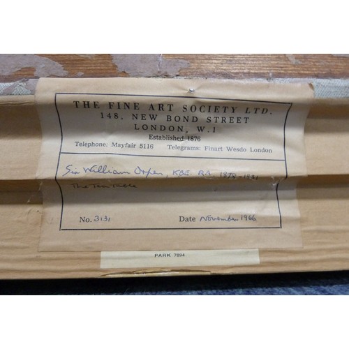 166A - ATTRIBUTED TO SIR WILLIAM ORPEN (1878-1931) OIL ON CANVAS‘The Tea Table’ Signed, titled to ‘The Fine... 