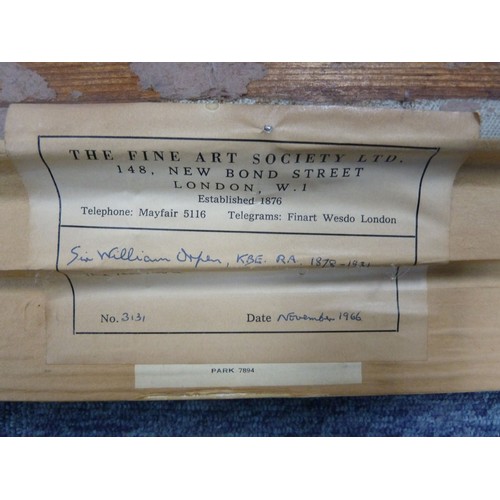 166A - ATTRIBUTED TO SIR WILLIAM ORPEN (1878-1931) OIL ON CANVAS‘The Tea Table’ Signed, titled to ‘The Fine... 