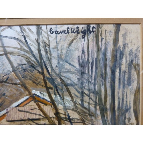 196 - CAREL WEIGHT (1908-1997) OIL ON PAPER Street scene with figures Signed 9 ½” x 13 ½” (24.1cm x 34.3cm... 