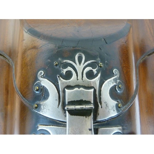 6 - GOOD PAIR OF GEORGE III SILVER MOUNTED MAHOGANY KNIFE CASES retaining the original green baise lined... 