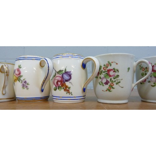 164 - COLLECTION OF TWELVE NINETEENTH CENTURY PORCELAIN COFFEE CANS, including a SET OF THREE and a PAIR, ... 