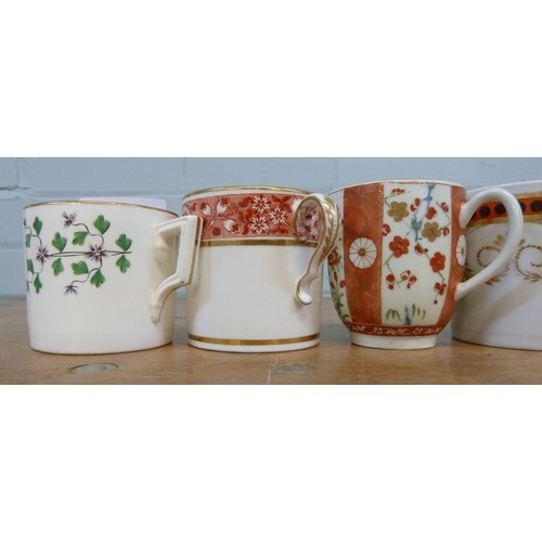 164 - COLLECTION OF TWELVE NINETEENTH CENTURY PORCELAIN COFFEE CANS, including a SET OF THREE and a PAIR, ... 