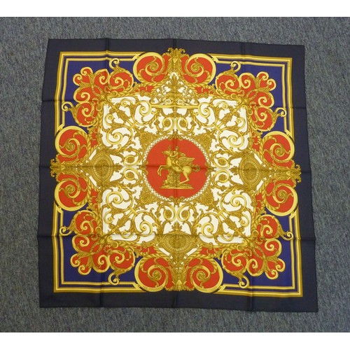 96 - HERMES PRINTED PURE SILK SCARF with 'Les Tuileries' design by Joachim Metz, 35