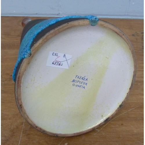 150 - VINTAGE ITALIAN STUDIO POTTERY VASE of CONICAL SHAPE with narrow neck, decorated in METALLIC LUSTRE,... 