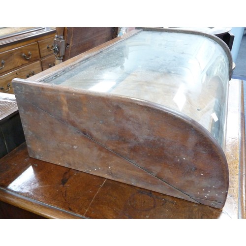 11 - TWO SIMILAR LATE VICTORIAN CHEMIST SHOP DISPLAY CASES, enclosed with rounded front glass lift up top... 