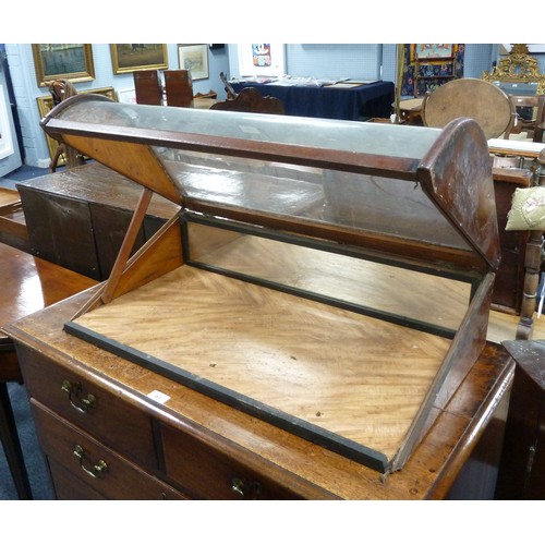 11 - TWO SIMILAR LATE VICTORIAN CHEMIST SHOP DISPLAY CASES, enclosed with rounded front glass lift up top... 