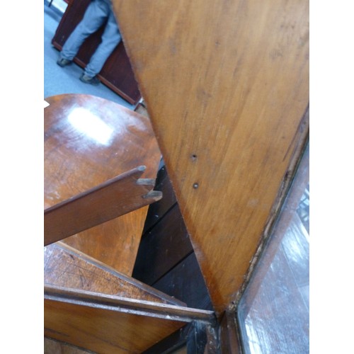 11 - TWO SIMILAR LATE VICTORIAN CHEMIST SHOP DISPLAY CASES, enclosed with rounded front glass lift up top... 