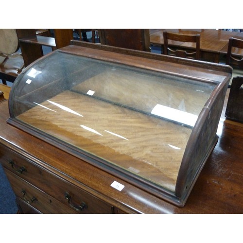 11 - TWO SIMILAR LATE VICTORIAN CHEMIST SHOP DISPLAY CASES, enclosed with rounded front glass lift up top... 