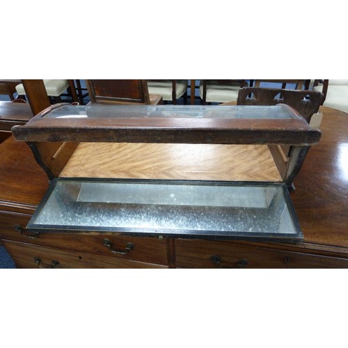11 - TWO SIMILAR LATE VICTORIAN CHEMIST SHOP DISPLAY CASES, enclosed with rounded front glass lift up top... 