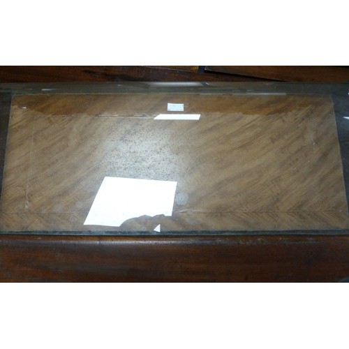 11 - TWO SIMILAR LATE VICTORIAN CHEMIST SHOP DISPLAY CASES, enclosed with rounded front glass lift up top... 