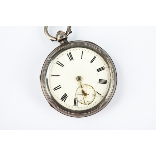 37 - LATE VICTORIAN SILVER CASED OPEN FACE POCKET WATCH, the case hallmarked Chester 1899, key wind movem... 