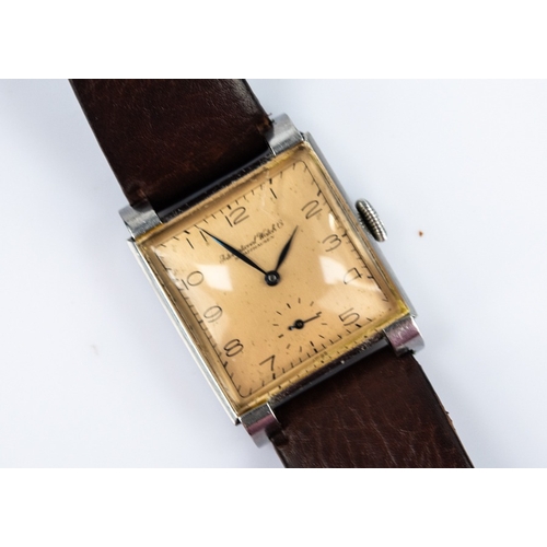 28 - INTERNATIONAL WATCH CO. (I.W.C.), SCHAFFHAUSEN, ART DECO GENT'S TANK WATCH with mechanical movement,... 
