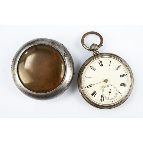 25 - BROADBENT, ASHTON-UNDER-LYNE POCKET WATCH No. 23485, keywind movement, white Roman dial with subsidi... 