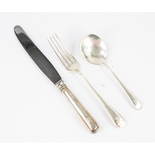 172 - SEVENTY FOUR PIECE PART SERVICE OF AMERICAN STERLING SILVER TABLE CUTLERY FOR EIGHT PERSONS BY BIRKS... 